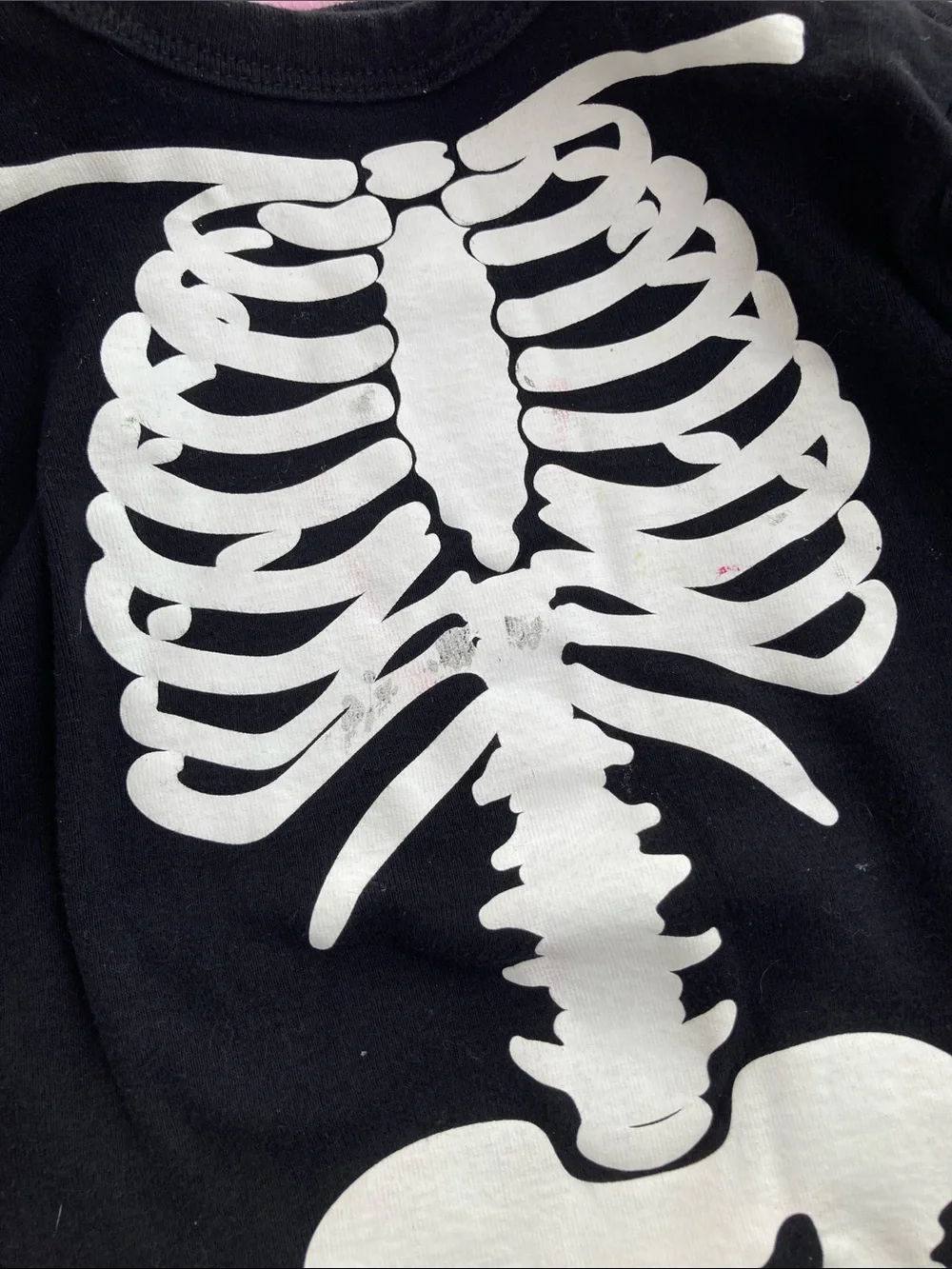 Girl or boy Black Skeleton Costume Pajama Set